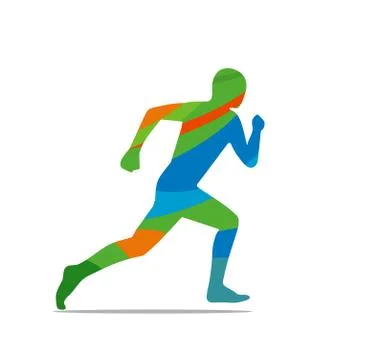 Runner. Front view. Stock Illustration