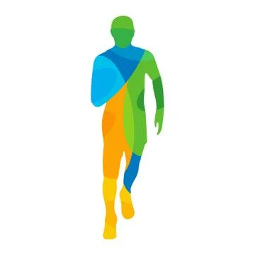 Runner. Front view. Stock Illustration