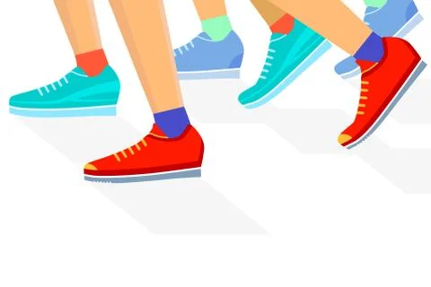 Runner group, illustration, Isolated on white background Stock Illustration
