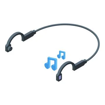 Runner headphones icon isometric vector. Exercise app Illustrazione stock