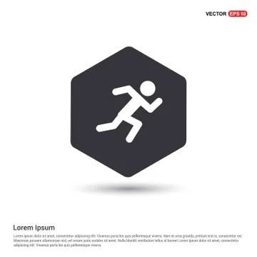 Runner Icon Hexa White Background icon template Stock Illustration
