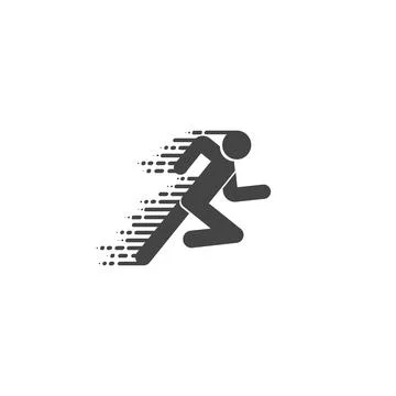 Runner icon. Run logo in flat and linear style. Runner symbol. Sport logo. -  Stock Illustration