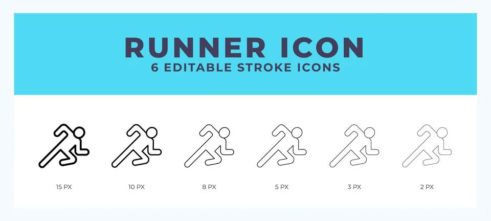 Runner icon symbol. Isolated. Vector illustration with editable stroke. Stock Illustration