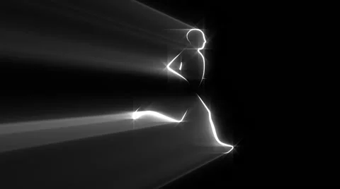 Runner, jogger - abstract. Loop. Alpha mask. 스톡 동영상 56227799