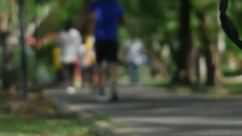 Runner, Jogger in Public Park Stock Footage 313886753