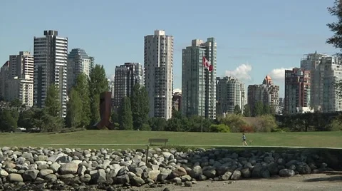 Runner in Kits Point, Vancouver B.C. Stock Footage 4768949