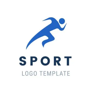 Runner logo. Fast abstract running man. Vector illustration stylized athlete Stock Illustration