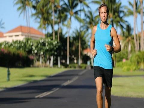 Runner looking at heart rate activity smartwatch Stock Footage 76802117