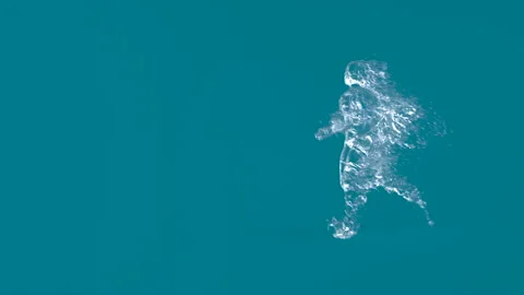 Runner made of Water. Looping Animation Stock Footage 237897731
