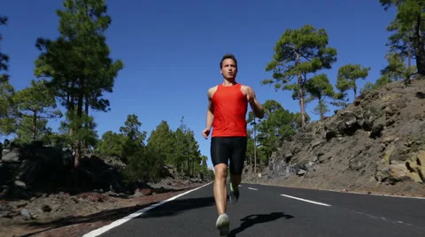 Runner - man running jogging and sprinting Stock Footage 37661526
