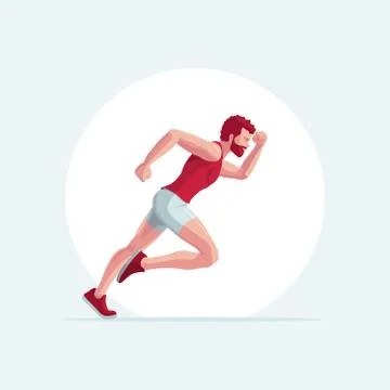 Runner man vector illustration Stock Illustration