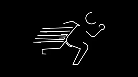 Runner in motion with speed lines design Stock Footage 324768912