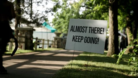 Runner Motivation - Keep Going, Almost There Sign Stock Footage 170399293