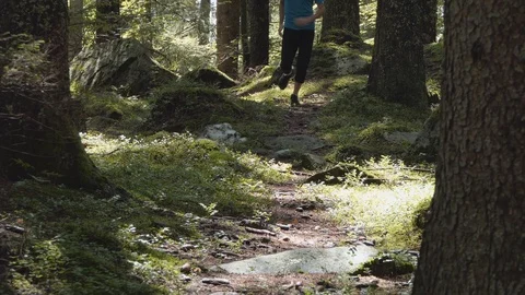 Runner on a mountain path Stock-Footage 114173992
