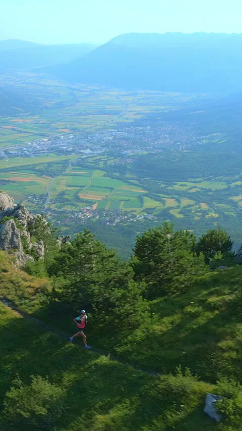 Runner on Mountain Trail Endurance and Achievement Vidéo 314202415