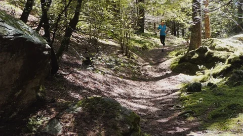 Runner on a mountain trail Stock-Footage 114173596