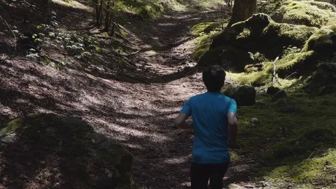 Runner on a mountain trail Stock-Footage 114173663