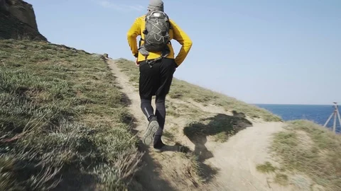 Runner in the mountains Stock Footage 105404058