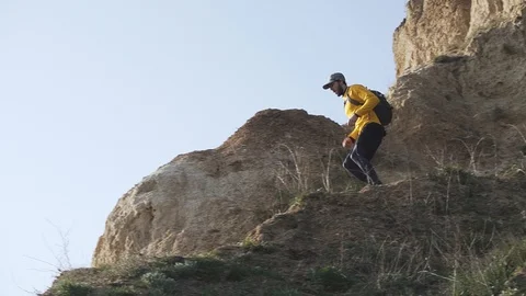 Runner in the mountains Stock Footage 105404076