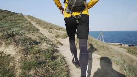 Runner in the mountains Stock Footage 105404152