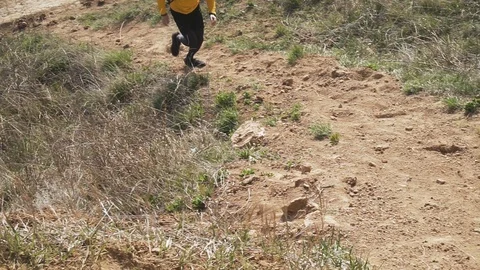 Runner in the mountains Stock Footage 105404183