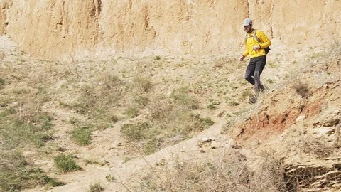 Runner in the mountains Stock Footage 105404243