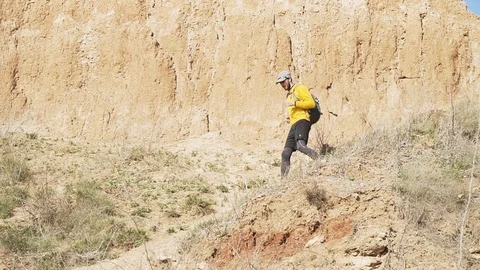 Runner in the mountains Stock Footage 105404299