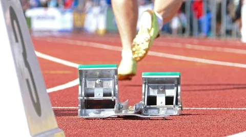 Runner out of the block Stock Footage 56081955