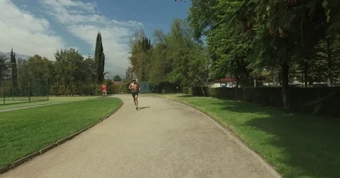 Runner in park Stock-Footage 77051190