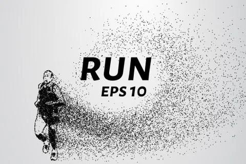 Runner of the particles. Runner breaks down into small molecules. Runner co.. Stock Illustration