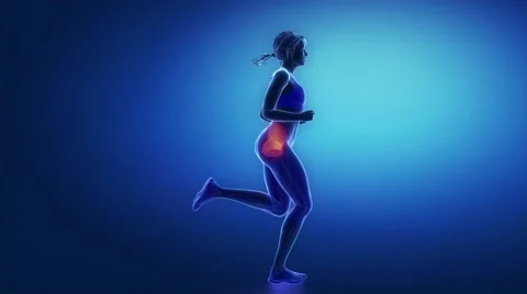 Runner pelvis animation Stock Footage 49099337