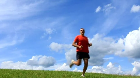 Runner in red t-shirt Stock Footage 824329