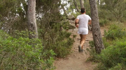 Runner Running Across the Fields Stock Footage 40907111