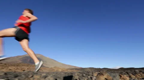 Runner - running athlete man training for marathon ru Stock Footage 42253421