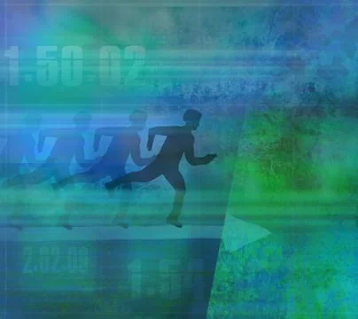 Runner silhouette on the abstract background Stock Illustration
