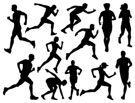 RUNNER SILHOUETTE VECTOR ART Stock Illustration