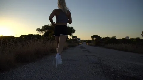 Runner sports training in forest Stock Footage 93760355