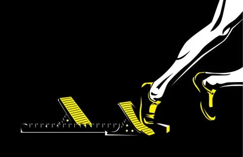 Runner sprinting out of start position Stock Illustration