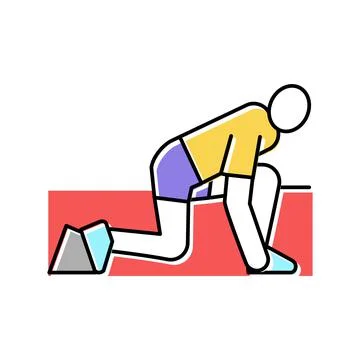 Runner start color icon vector illustration sign Stock Illustration