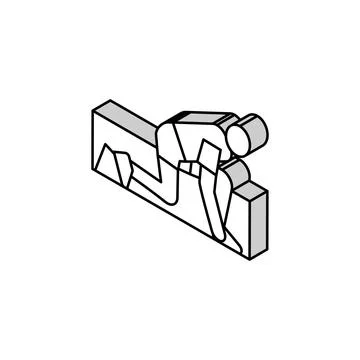 Runner start isometric icon vector illustration sign Stock Illustration