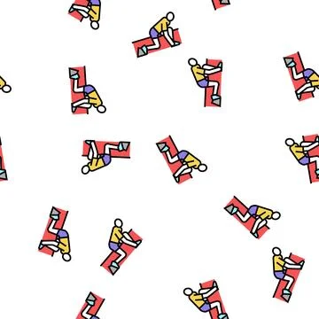 Runner start vector seamless pattern sign Stock Illustration