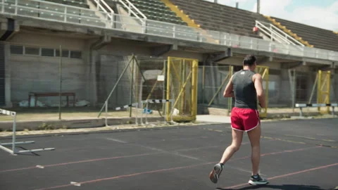 Runner Starting Training With A Slow Jump Walk Stock Footage 278402808