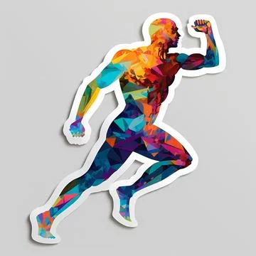 Runner Sticker illustration Stock Illustration