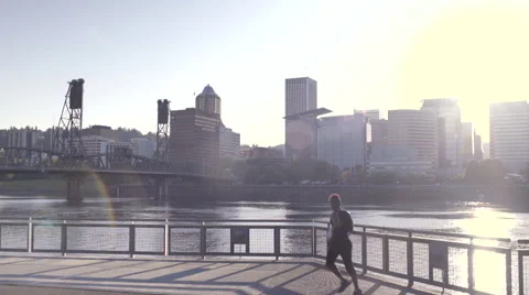 Runner Stops To Stretch, Then Continues Running (Slow Motion) Stock-Footage 51516095