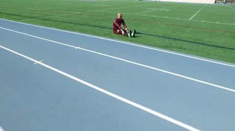 Runner Stretching Fast Stock Footage 61169337