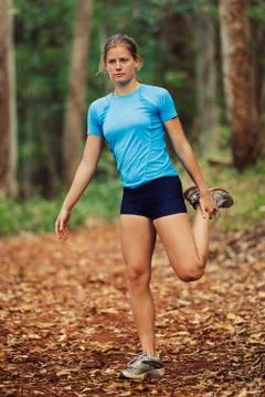 Runner stretching Stock-Fotos