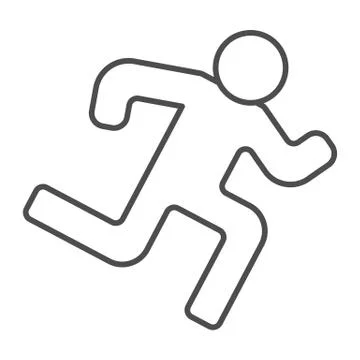 Runner thin line icon. Run vector illustration isolated on white. Athlete Stock Illustration