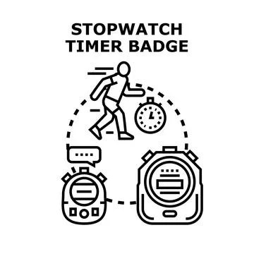 Runner timing sport activity with various stopwatches Stock Illustration