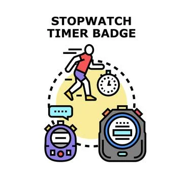 Runner timing sport activity with various stopwatches Stock Illustration