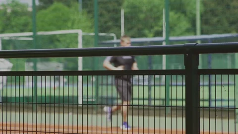 Runner on track in black Stock Footage 93202983